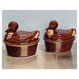 BROWN DUCK Hull Covered CASSEROLE DISH