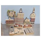 NUMEROUS CATS MEOW WOODEN REPLICAS OF BUILDINGS
