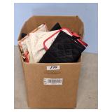LARGE BOX OF HOTPADS & LINENS