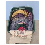 TOTE WITH BASKET WEAVING SUPPLIES