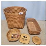 LARGE LONGABERGER BASKET, BREAD BASKET AND OTHER