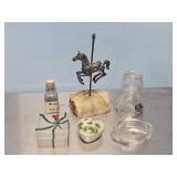 CAROUSEL HORSE FIGURINE ON MARBLE BASE