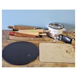 WOODEN ROLLING PINS/HAND MIXER/CROCKPOT