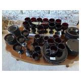 Avon ruby red dish set