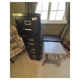 4 drawer file cabinet & steel typewriter table &
