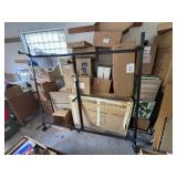 Coat hanger mirror, floor lamp & king bed frame