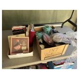 Photo album, picture frames and candles