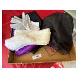Womens shaw, hankerchiefs and gloves