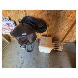 Fire pit and ice melt, saw