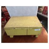 Old toy box w Tonka & farm toys