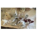 Assortment of teapots and teacups