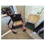 Cane back chair & wheel chair