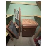 Chalk board, child easel & shop cabinet