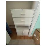 White cupboard & white bookshelf