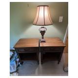 Dresser with mirror and 2 end tables with lamp