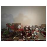 8 ft table w Christmas decorations - bring help
