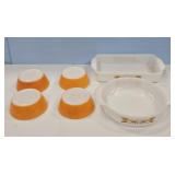 FIRE KING WHEAT PATTERN CASSEROLE DISHES AND