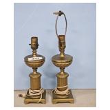 PAIR OF BRASS TYPE LAMPS