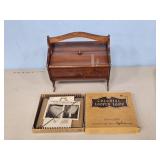 WOOD SEWING BOX & COLONIAL LOOPER LOOM