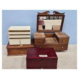 VINTAGE WOOD DRESSER JEWELRY BOX & OTHERS