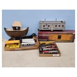 ASSORT. TRAINS & TRACKS, 2 LARGER TRAINS