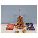 CANDLE CHIMES, GERMAN TYPE CHRISTMAS PYRAMID