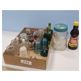 GLASS INSULATORS, CANDY CONTAINER, SKIPPY PB BEAR