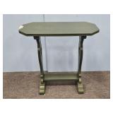 GREEN PAINTED WOODEN LAMP STAND