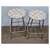 2 CHROME & PADDED SEATS STOOLS