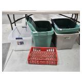 Several Totes/coca cola crate