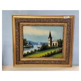 REVERSE PAINTED GOLD GILDED FRAME