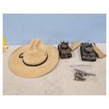 STETSON COWBOY HAT 7 5/8,  ARMY TOYS