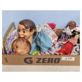 ASSORT. DOLLS HEADS, CLOTHES