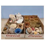 8 SHORT STRING CUPS, SEA SHELLS, BURGER KING GLASS