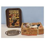 MIRRO COOKIE PRESS & CUTTERS/SILVER PLATE TRAY