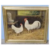 1951 Pair of White Leghorns by A.O. Schilling