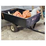 PULL TYPE LAWN CART W/FLAT TIRE-NO CONTENTS SELLS