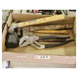HATCHET, HAMMERS, CHANNEL LOCK TYPE PLIERS
