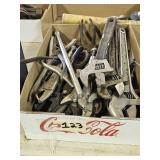 VARIETY OF ADJUSTABLE WRENCHES, VISE GRIPS