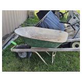 WHEEL BARREL WITH FLAT TIRE