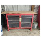 WORK BENCH W/DRAWERS & WOODEN TOP