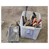 SHOP LIGHT, HAMMERS, HANDSAWS, HAND TOOLS