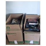 2 BOXES OF ASSORTED DVDS