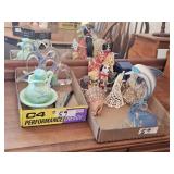 ART GLASS NAPKIN HOLDER, AVON PERFUME BOTTLE