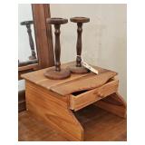 CANDLE HOLDERS, SMALL STEP STOOL W/DRAWER