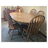MODERN OAK TABLE W/ 6 CHAIRS