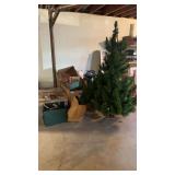 SEVERAL CHRISTMAS ORN. CHRISTMAS TREE APROX. 4FT