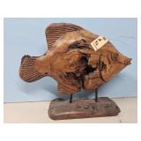 TEAK WOOD MODERN CARVED FISH