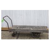 VINTAGE CART W/STEEL WHEELS-OLD SHOP W/WOOD