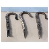 3-HAND FORGED COAT HOOKS